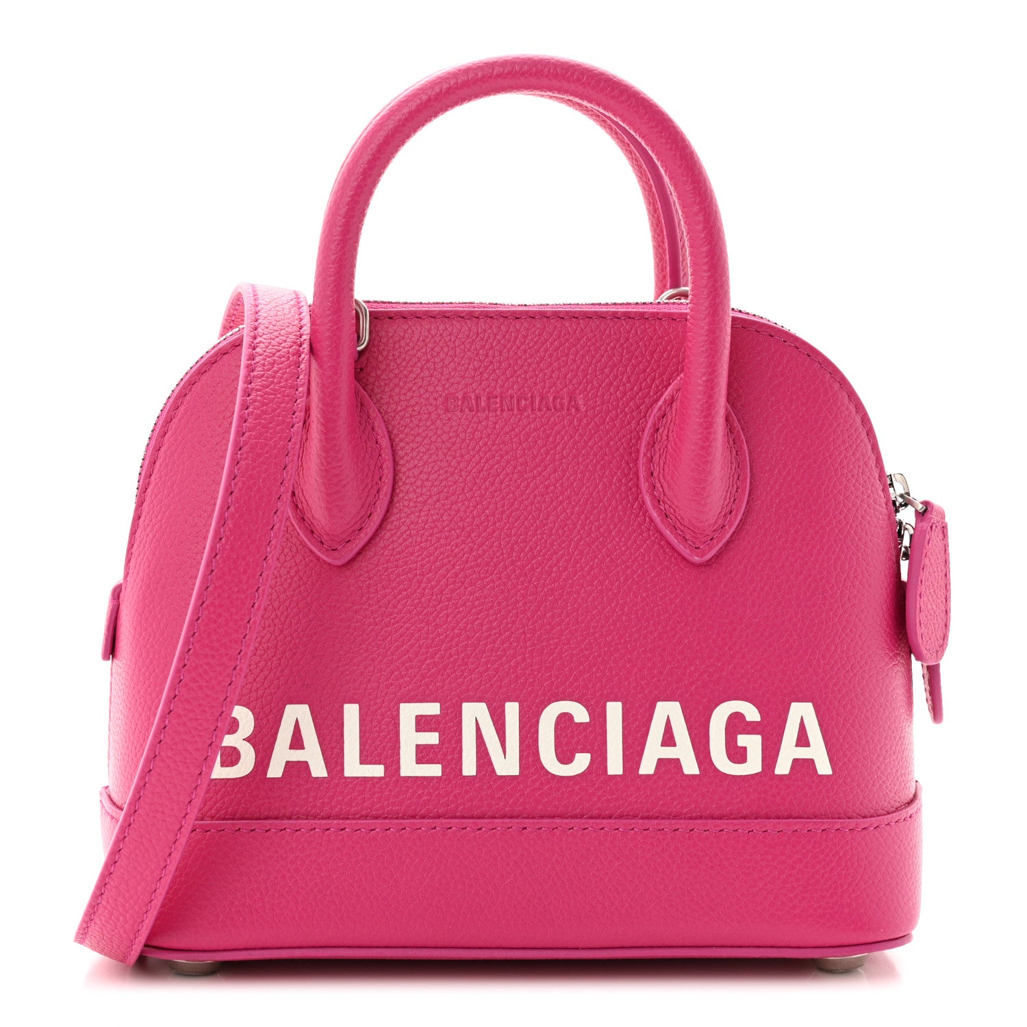Balenciaga Grained Calfskin Logo XXS Ville Top Handle Bag Violet White 1 of 10