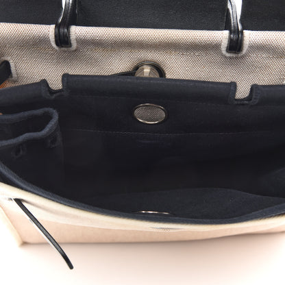 Hermes Toile Barenia Herbag 30 PM Natural Black 4 of 8