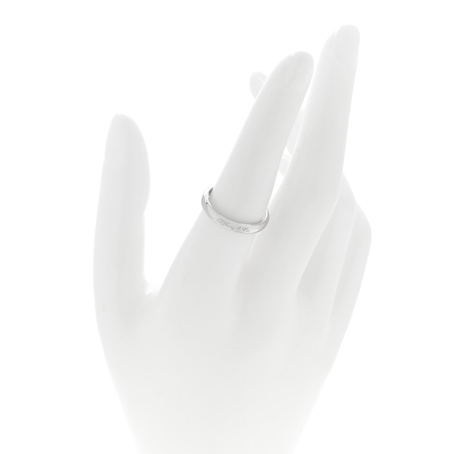 Platinum 3mm Logo Band Ring 54 7