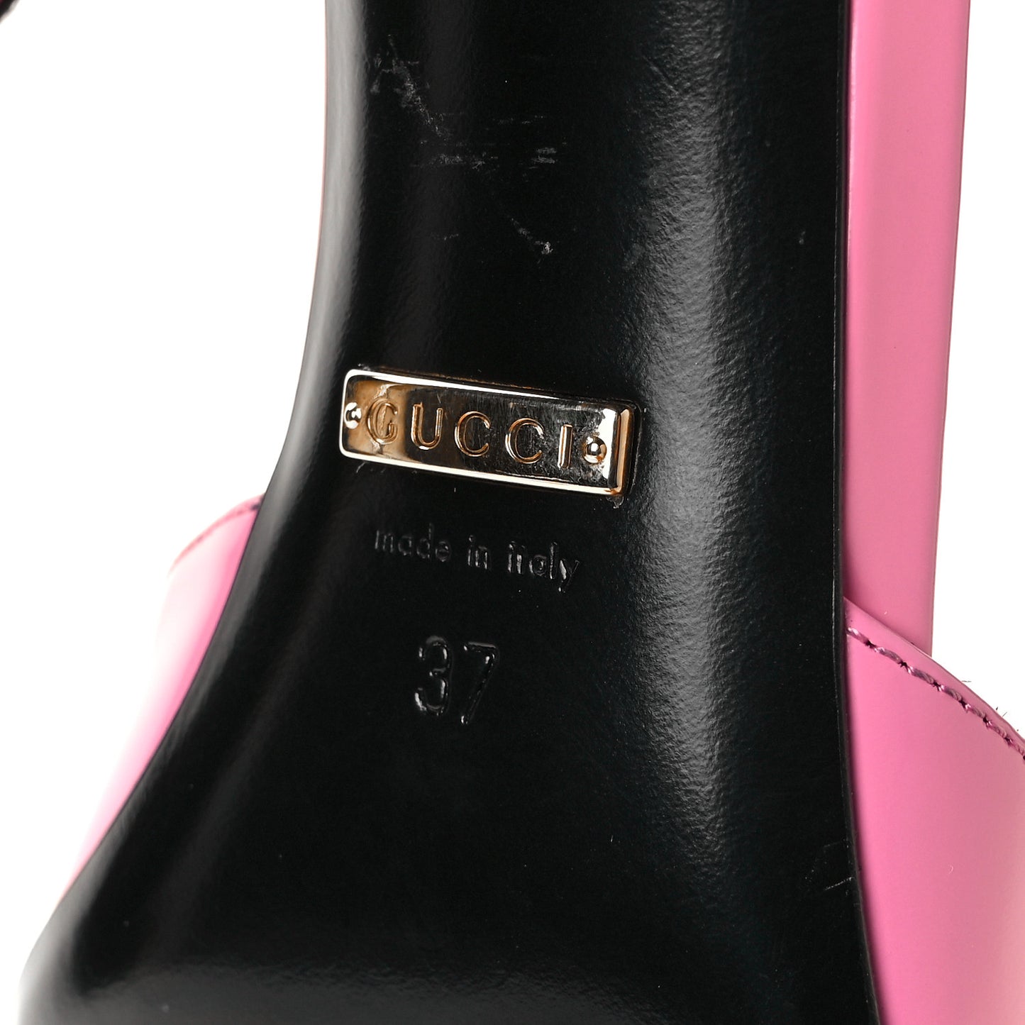 Patent Calfskin High Heel Slides 37 Pink Plexi