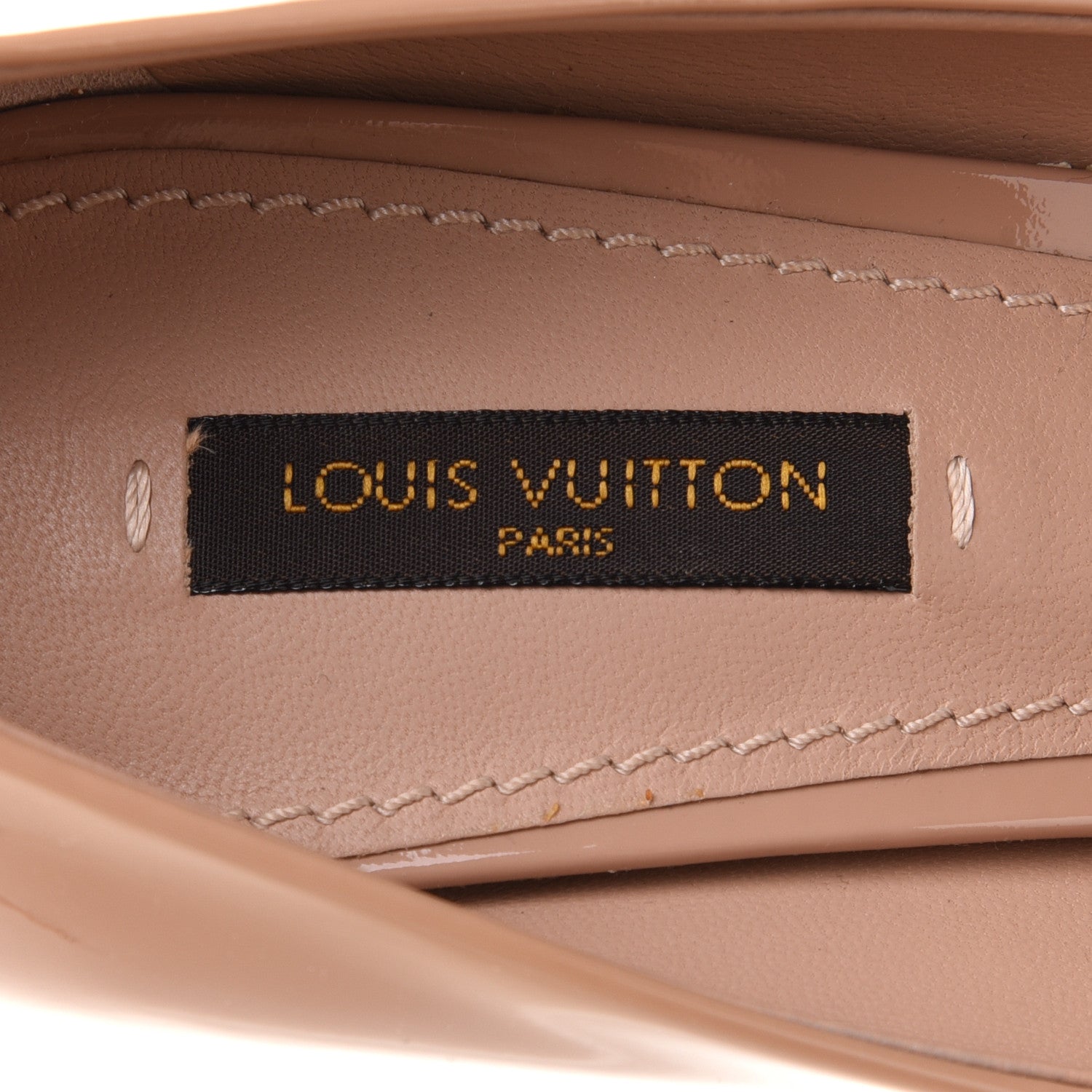 Louis Vuitton Patent Calfskin Oh Really Peep Toe Pumps 38 Tan 7 of 11
