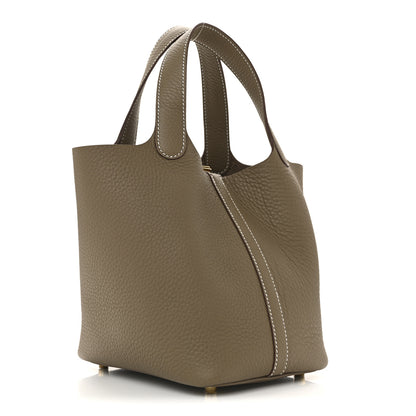 Hermes Taurillon Clemence Picotin Lock 18 PM Etoupe 3 of 11