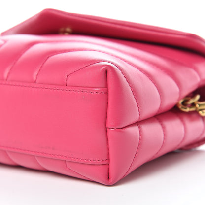 Saint Laurent Calfskin Y Quilted Monogram Toy Loulou Crossbody Bag Freesia 7 of 10