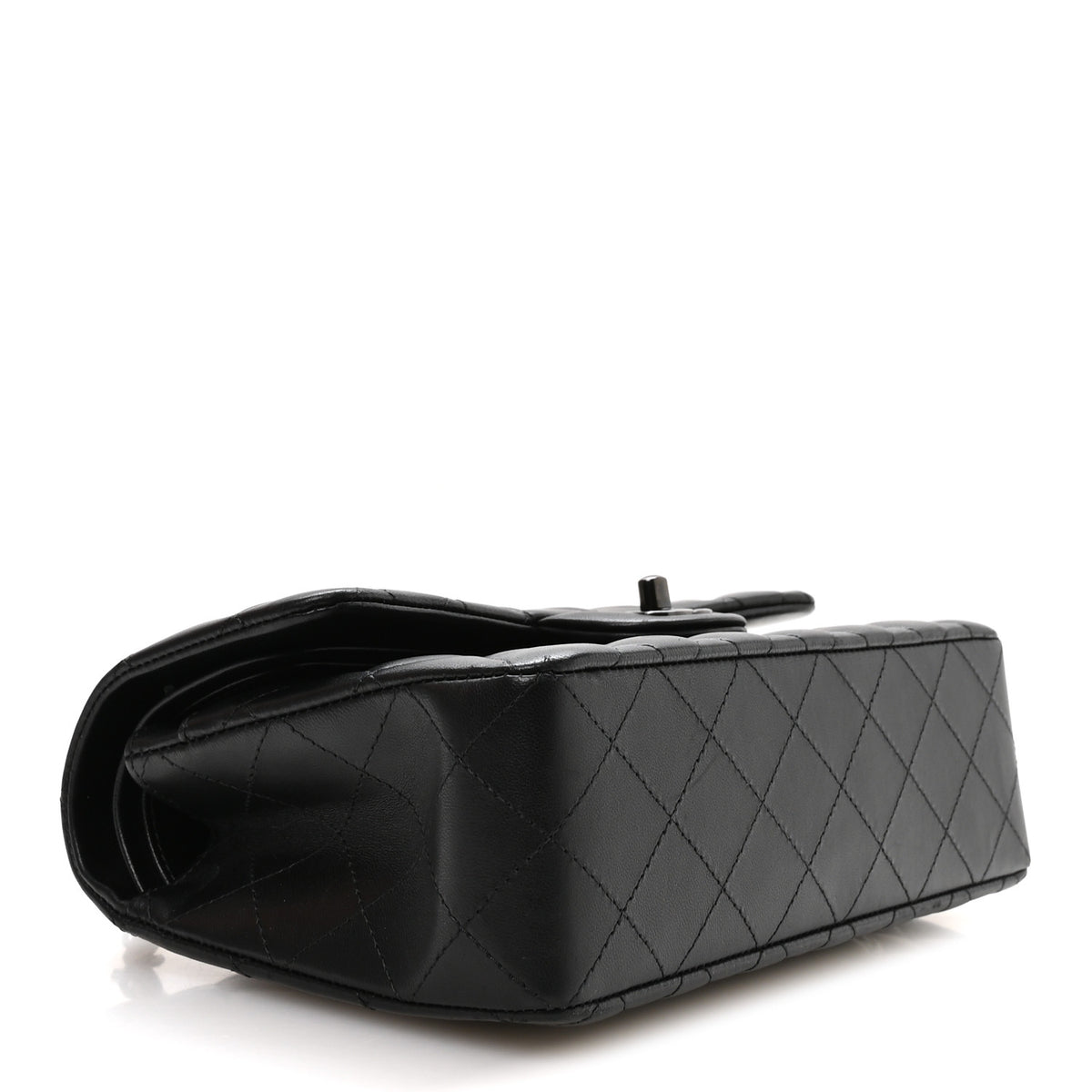 Lambskin Quilted Small Double Flap So Black