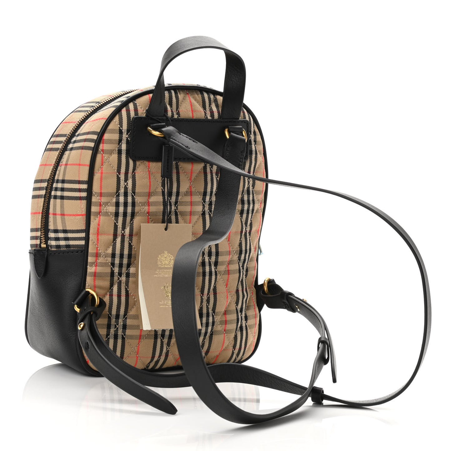 Smooth Calfskin 1983 Knight Check Link Backpack Black