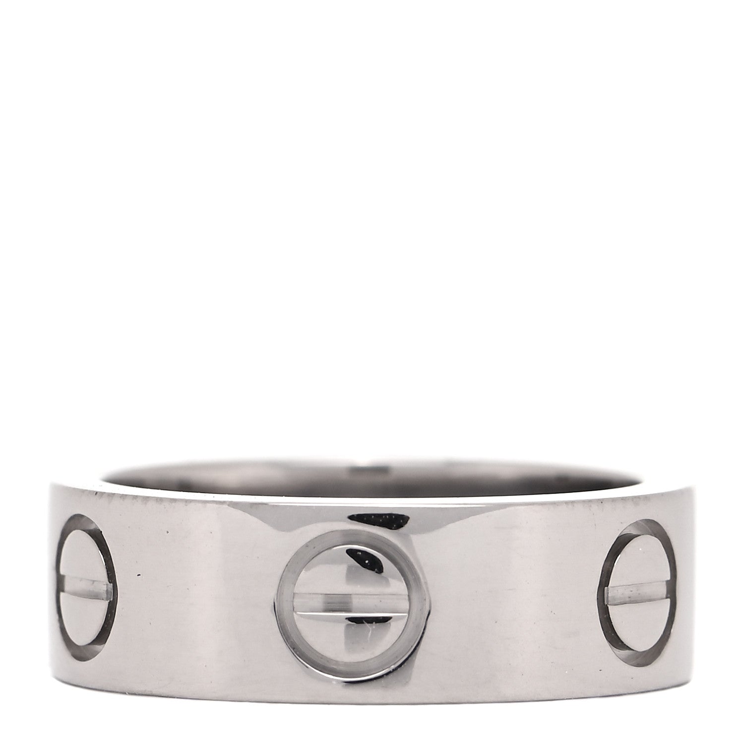 Cartier 18K White Gold 5.5mm LOVE Ring 46 3.75 1 of 8