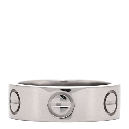 Cartier 18K White Gold 5.5mm LOVE Ring 46 3.75 1 of 8