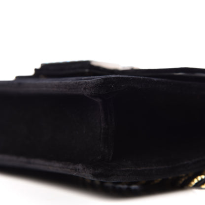 Gucci Velvet Crystal Square G Shoulder Bag Black 9 of 10