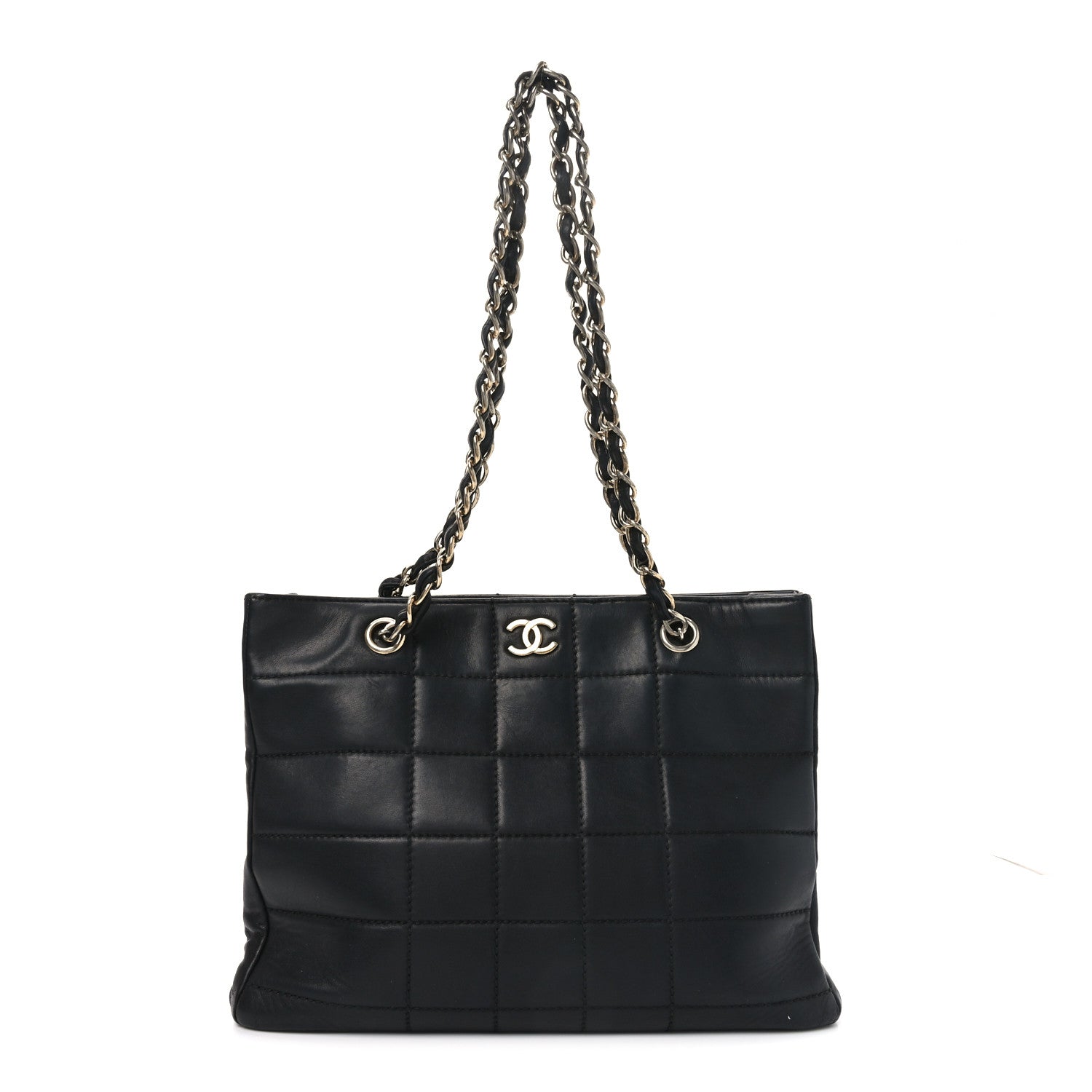 Chanel Calfskin Stitched Chocolate Bar Shopping Tote Black 1 of 11