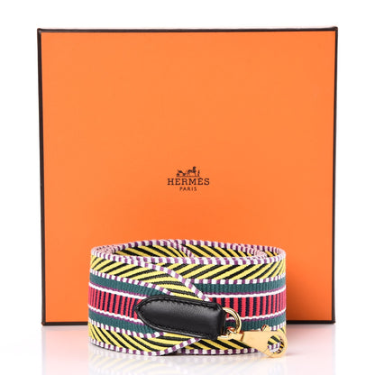 Hermes Toile Swift 50mm Sangle Cavale Shoulder Strap Multicolor Noir 5 of 5