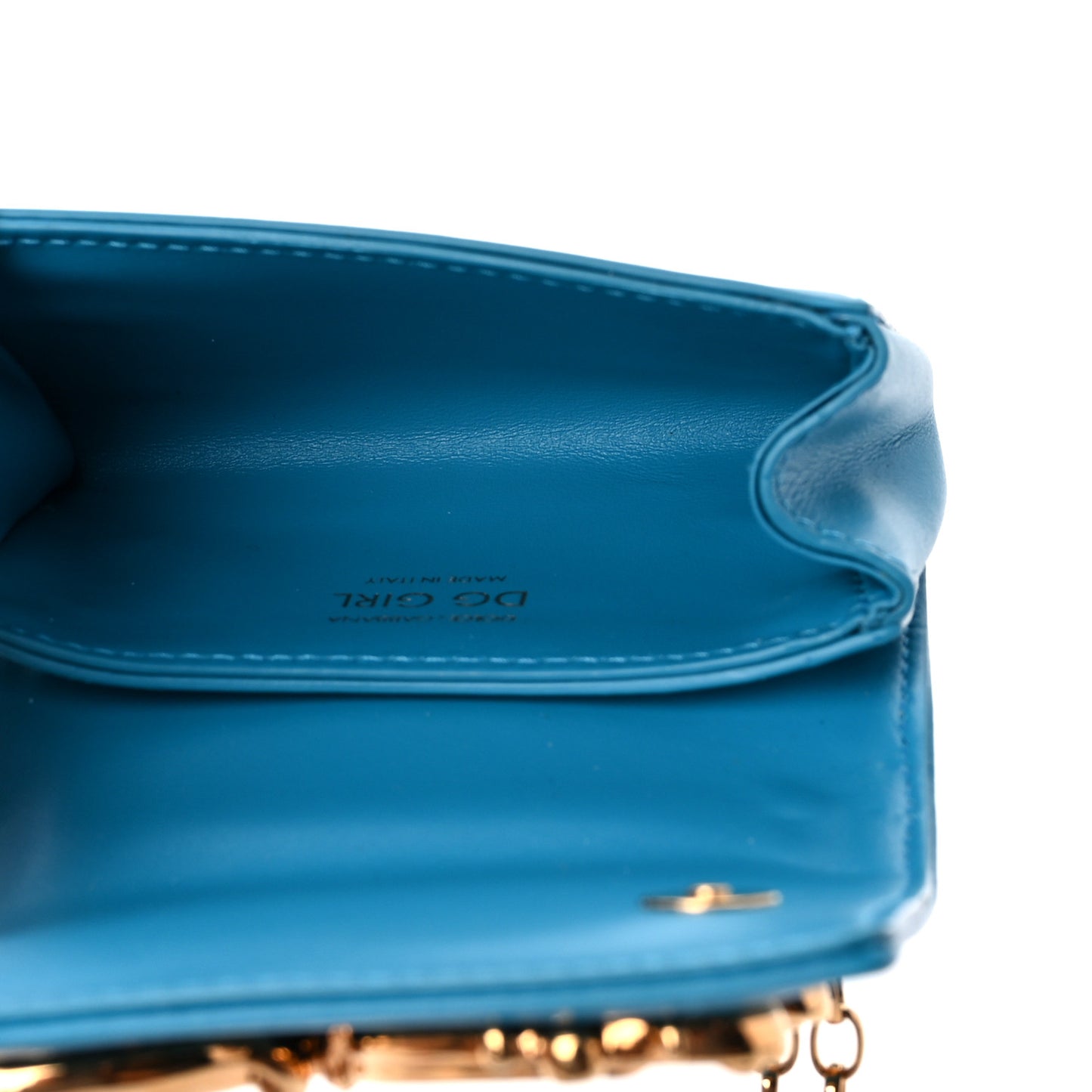Calfskin Micro DG Girls Shoulder Bag Turquoise