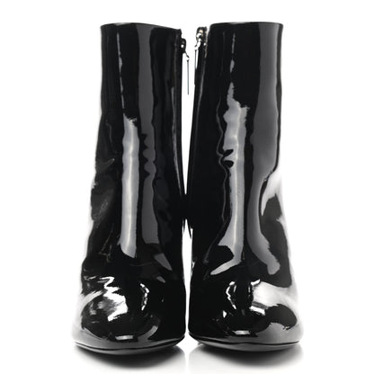 Saint Laurent Patent Loulou Ankle Zip Boot 37.5 Black 2 of 10