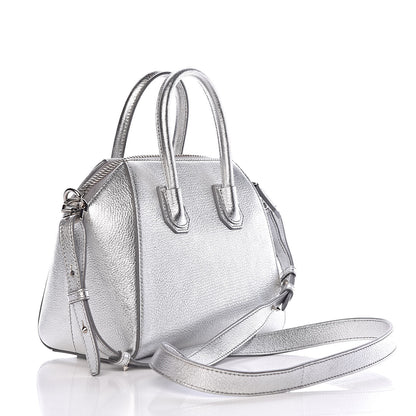 Givenchy Metallic Sugar Goatskin Mini Antigona Silver 3 of 11