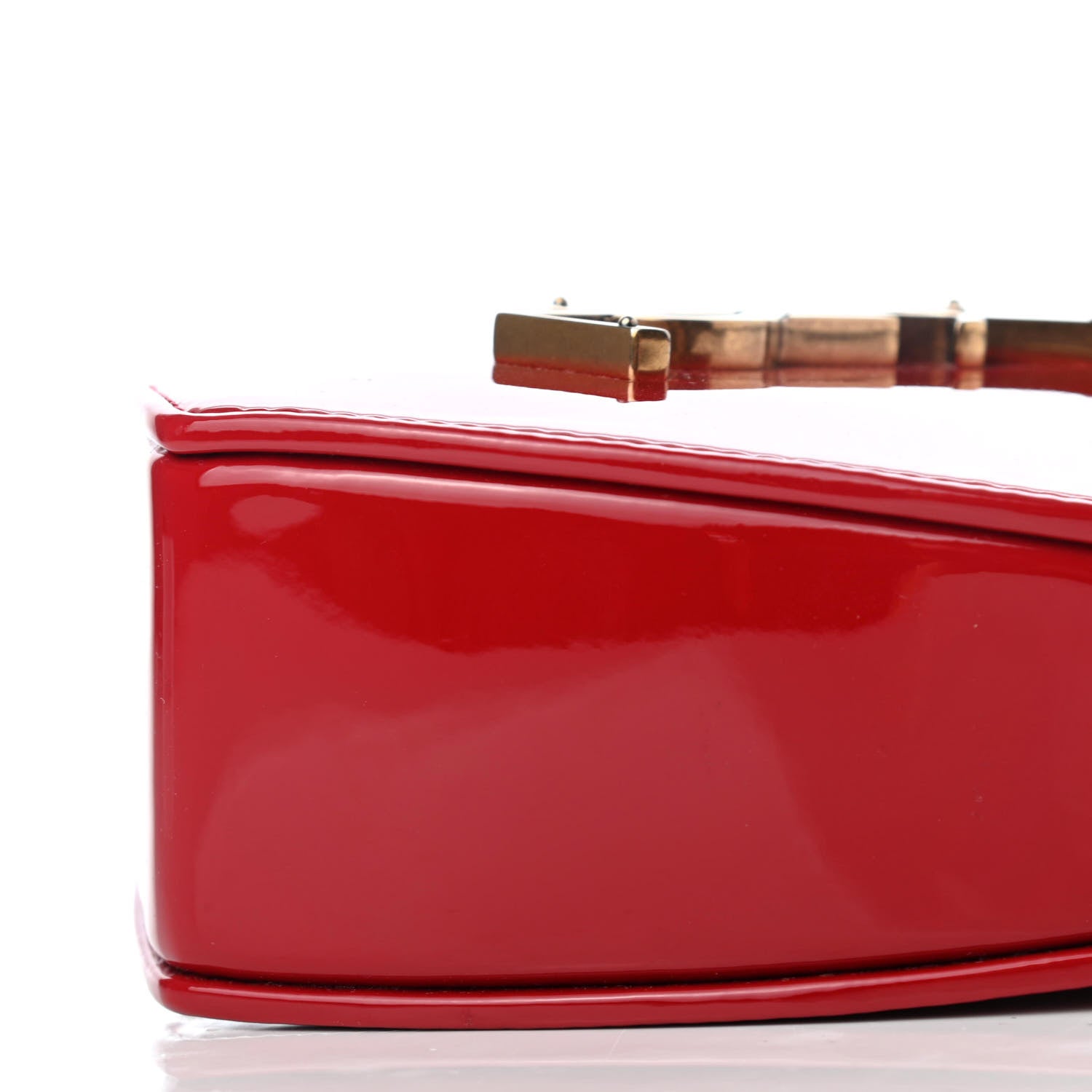 Saint Laurent Patent Sac Coeur Heart Shaped Clutch Red 9 of 10