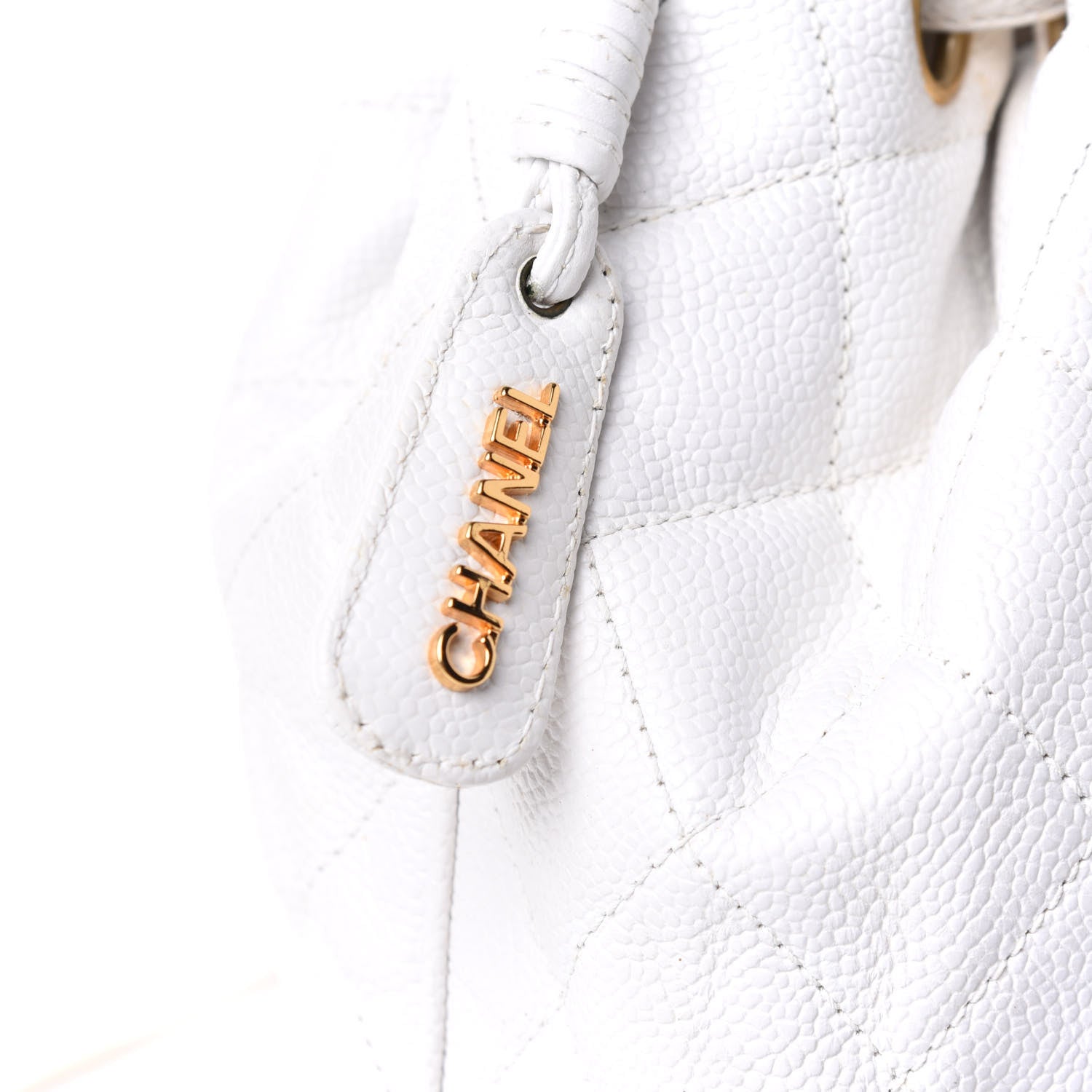 Chanel Caviar Quilted Drawstring Backpack White 7 of 9