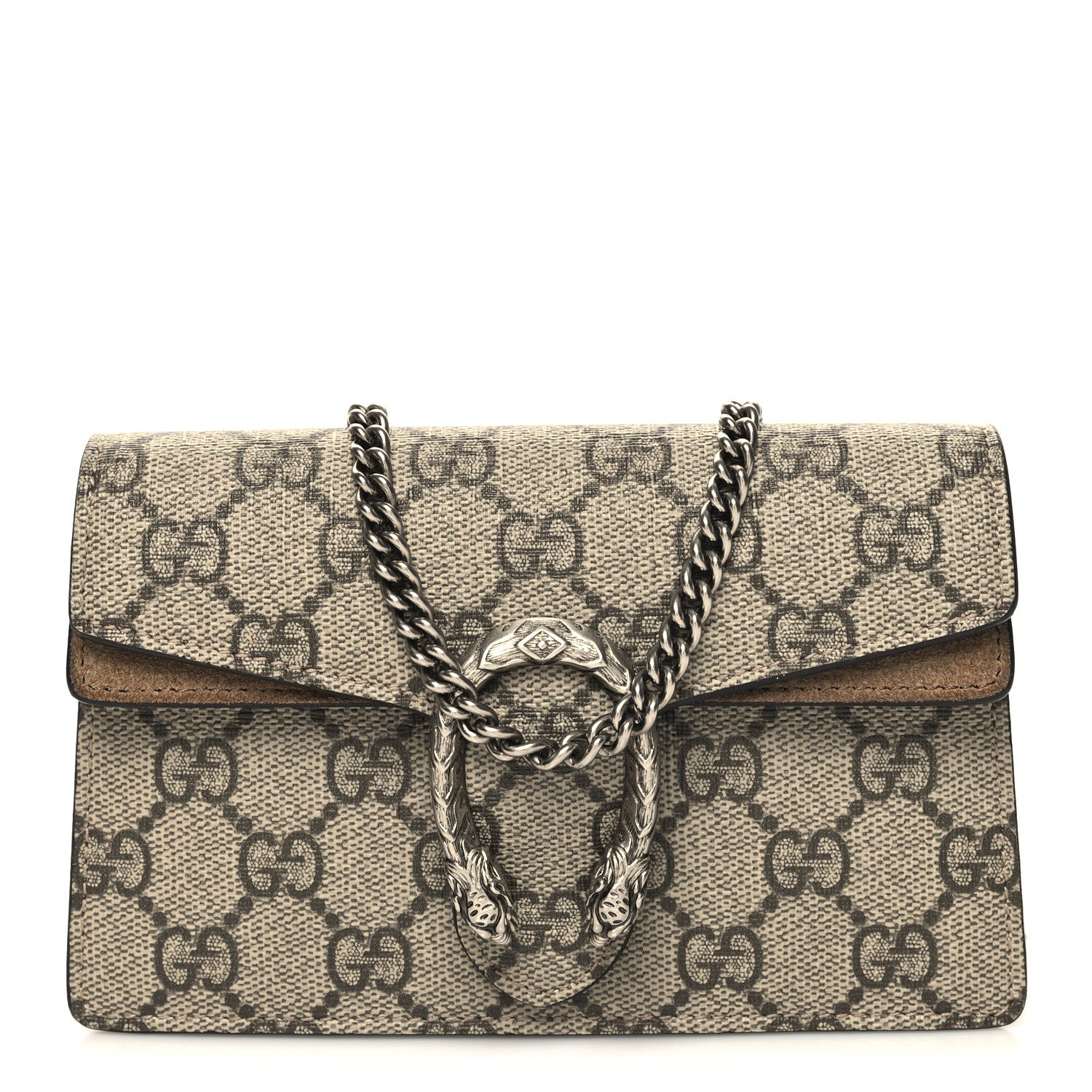Gucci GG Supreme Monogram Super Mini Dionysus Shoulder Bag Taupe 1 of 10
