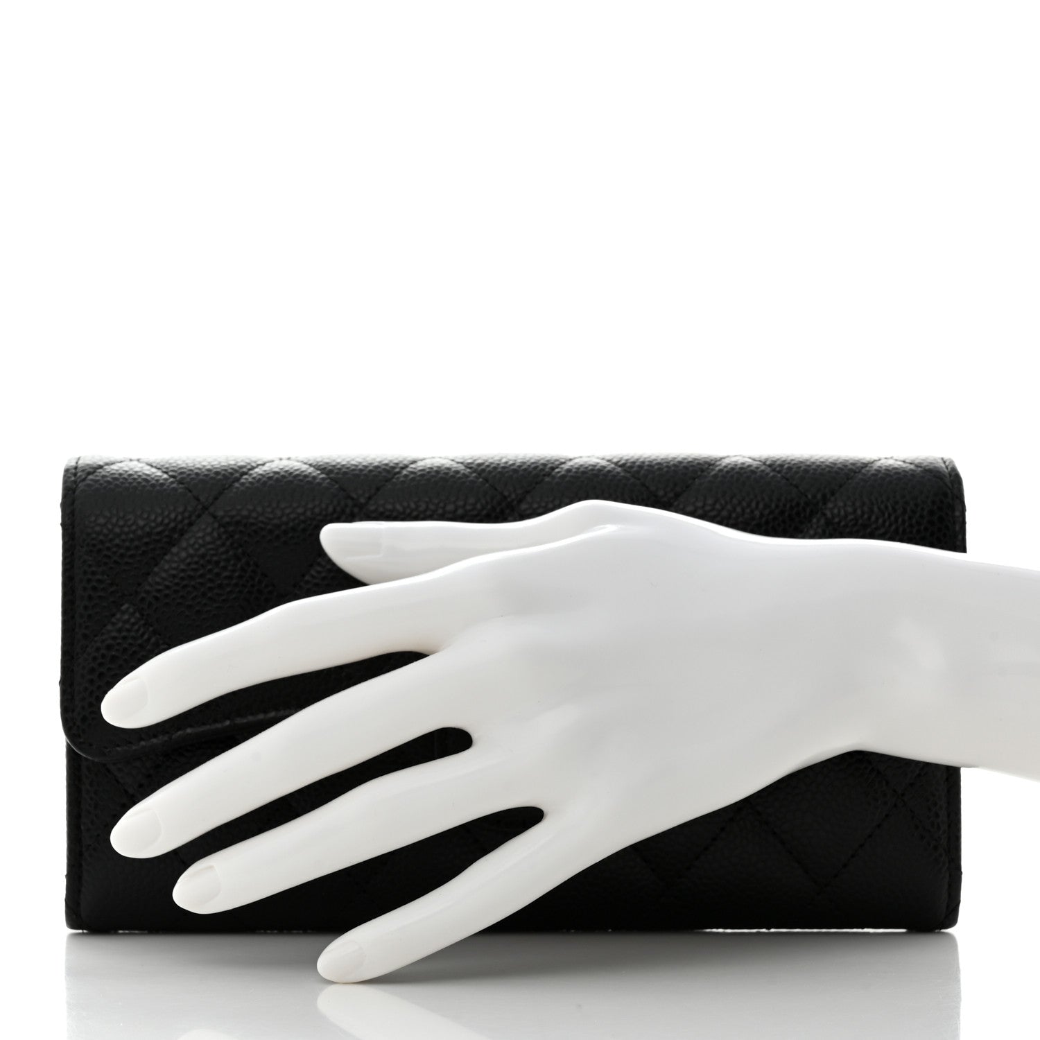 Chanel Caviar Quilted Long Flap Wallet Black 2 of 8