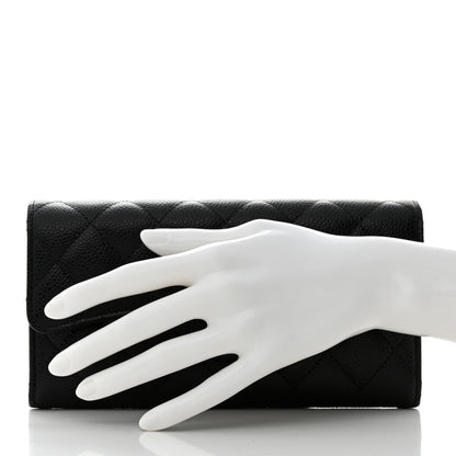 Chanel Caviar Quilted Long Flap Wallet Black 2 of 8