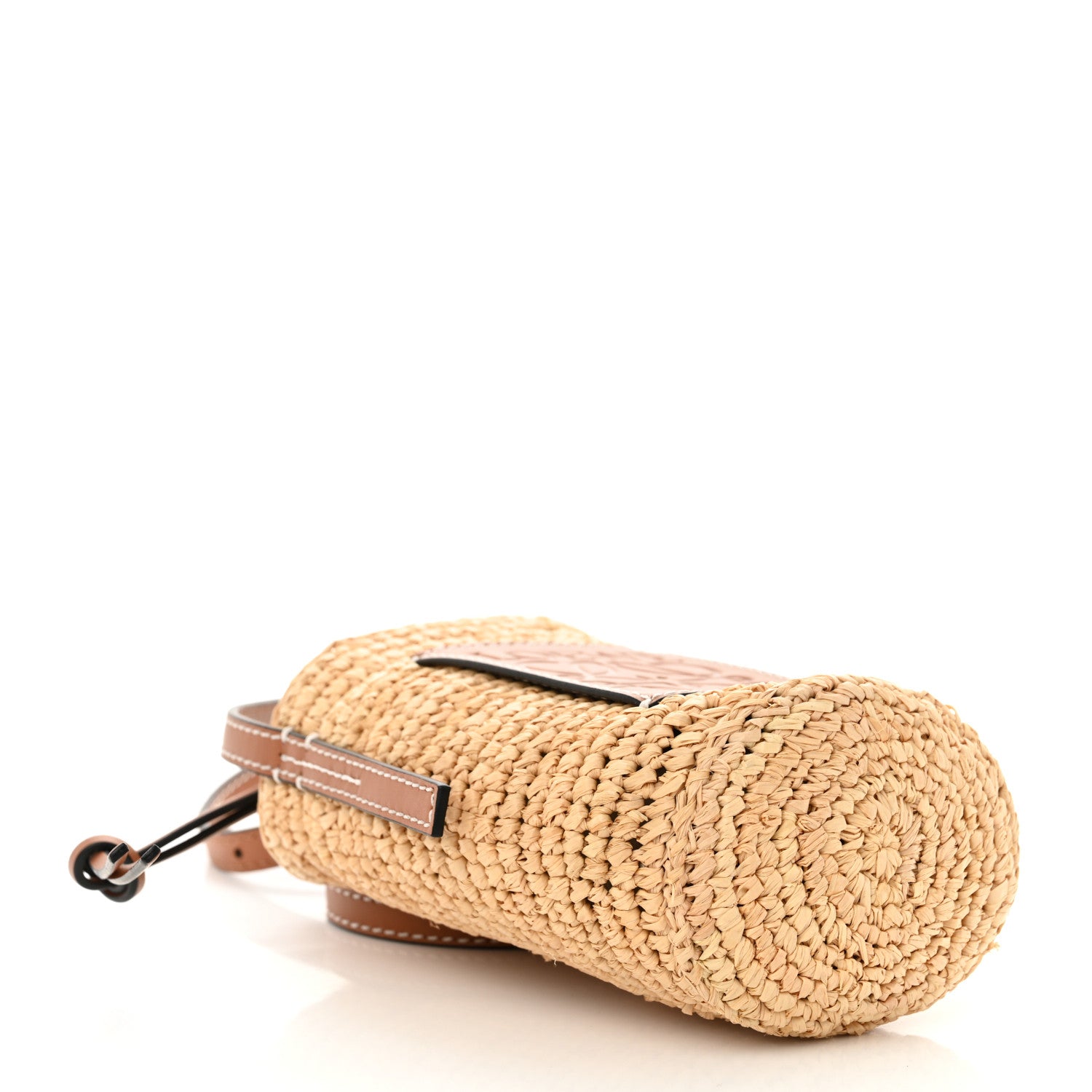 Loewe Calfskin Raffia Paulas Ibiza Bucket Bag Natural Tan 4 of 10