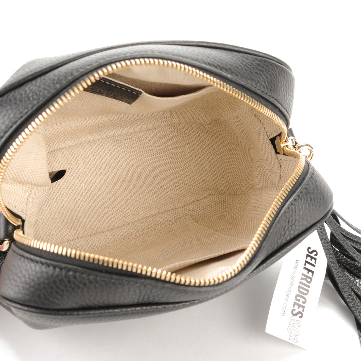 Pebbled Calfskin Small Soho Disco Bag Black