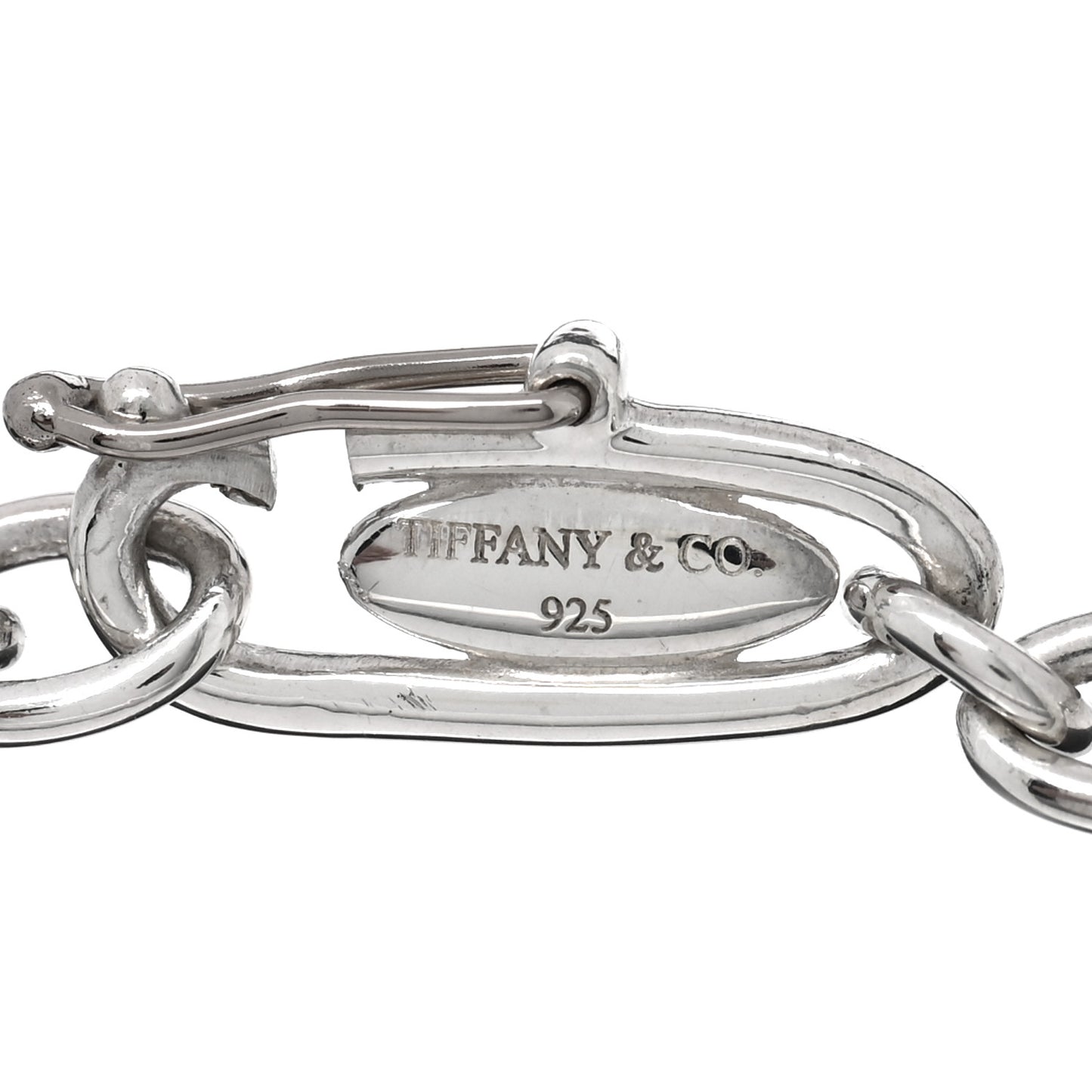 Sterling Silver Elsa Peretti Open Heart Oval Link Charm Bracelet