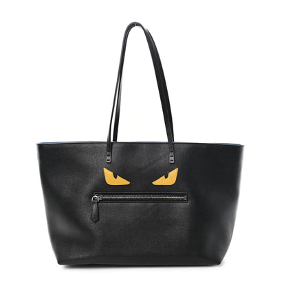 Fendi Vitello Elite Cuoio Monster Buggies Medium Roll Tote Black Multicolor Blue Cobalto 1 of 11