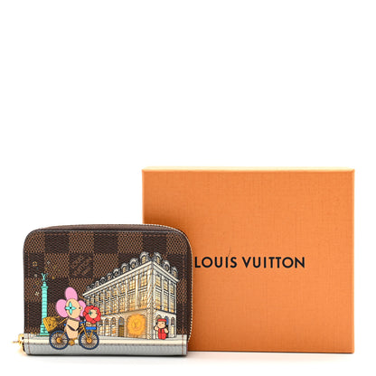 Louis Vuitton Damier Ebene 2022 Christmas Animation Paris Zippy Coin Purse Pink 7 of 7