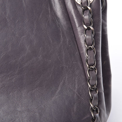 Chanel Calfskin Quilted Large CC Enchained Accordion Flap Grey 10 of 17