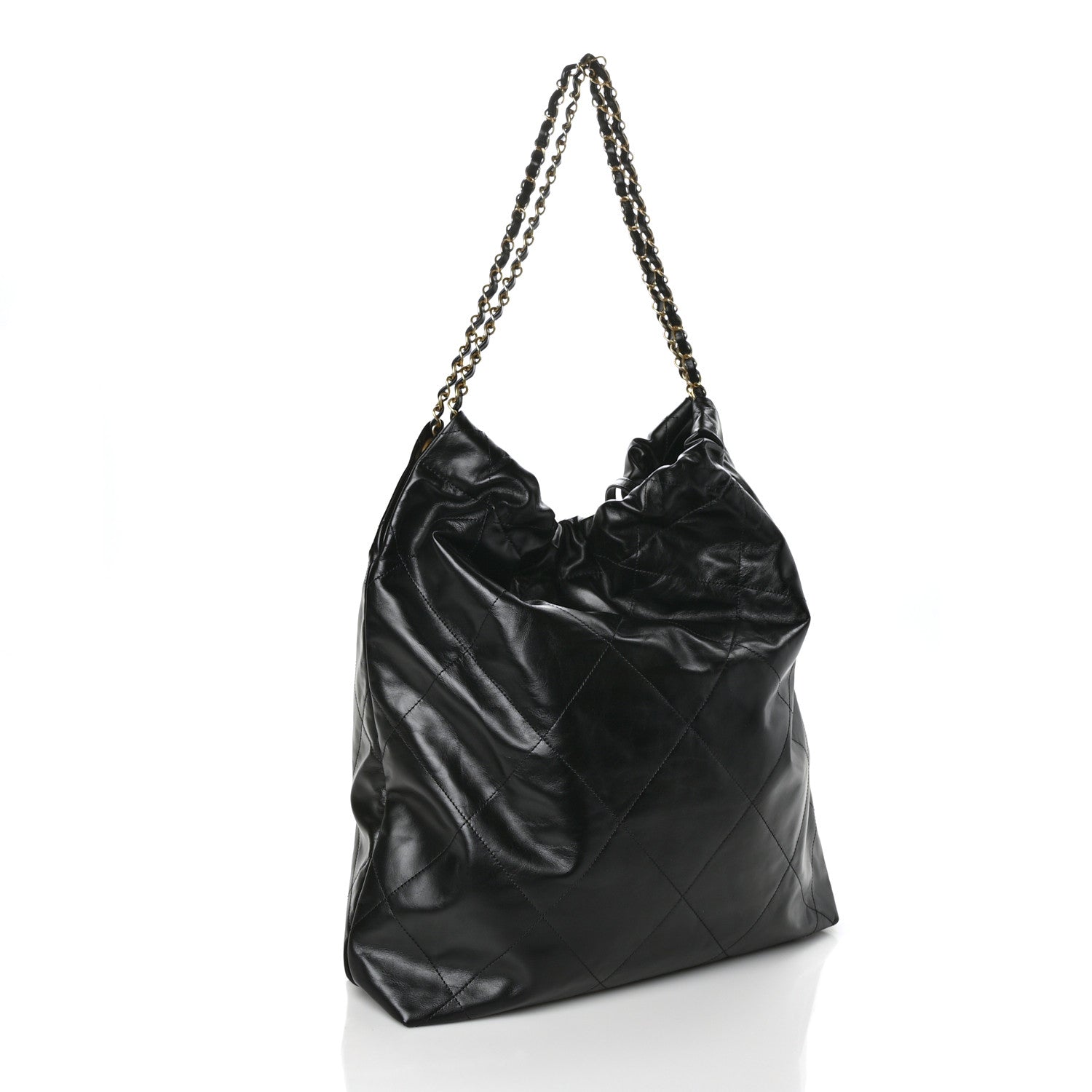Chanel Shiny Calfskin Quilted Large Chanel 22 Black 4 of 11