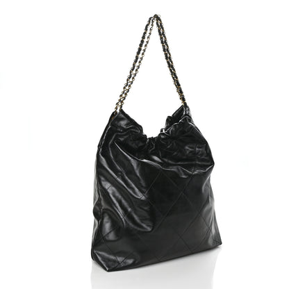 Chanel Shiny Calfskin Quilted Large Chanel 22 Black 4 of 11