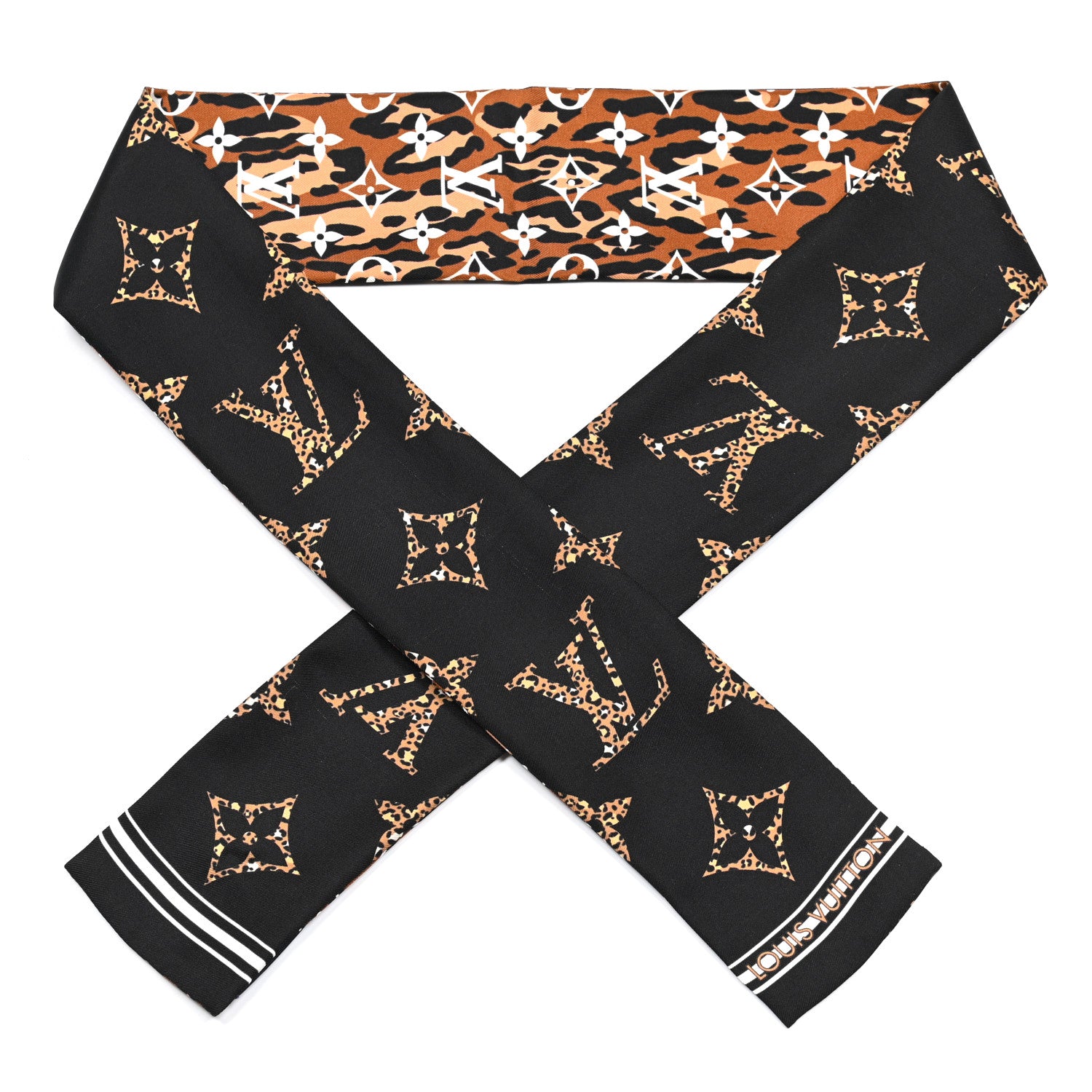 Louis Vuitton Silk Monogram Giant Jungle Bandeau Black 1 of 5