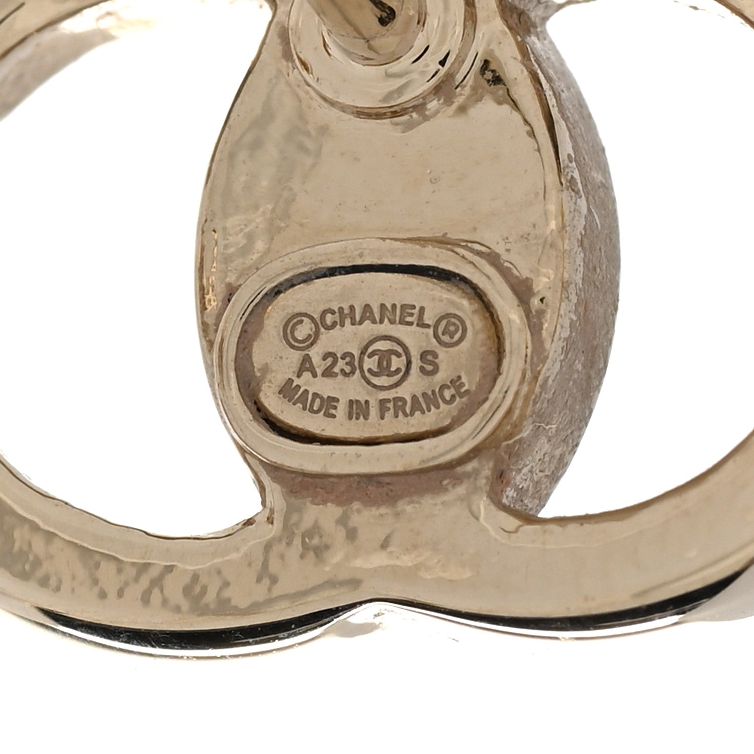 Chanel Crystal CC Large Stud Earrings Gold 4 of 5