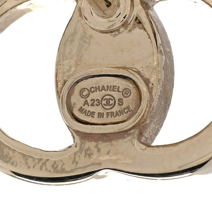Chanel Crystal CC Large Stud Earrings Gold 4 of 5