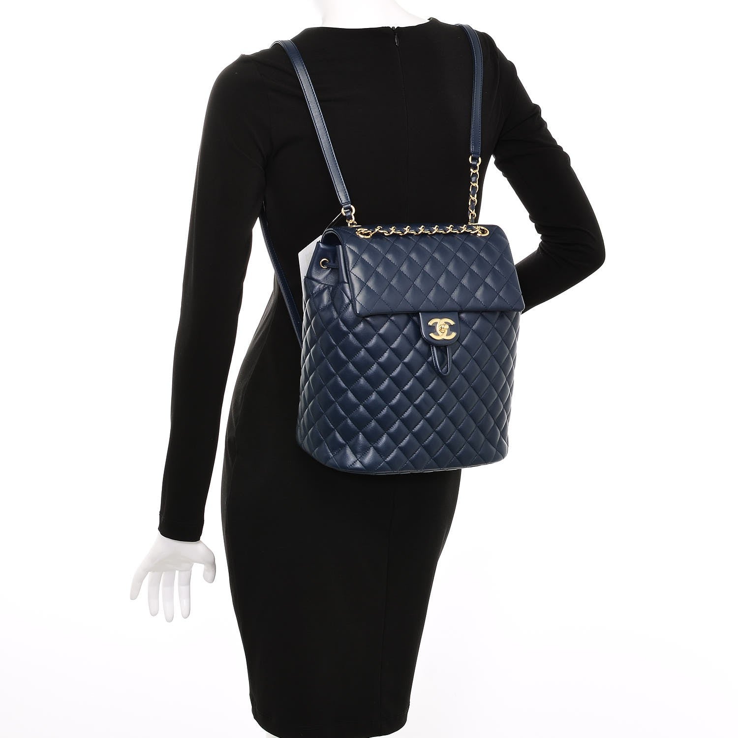 Chanel Calfskin Quilted Large Urban Spirit Backpack Navy 2 of 9