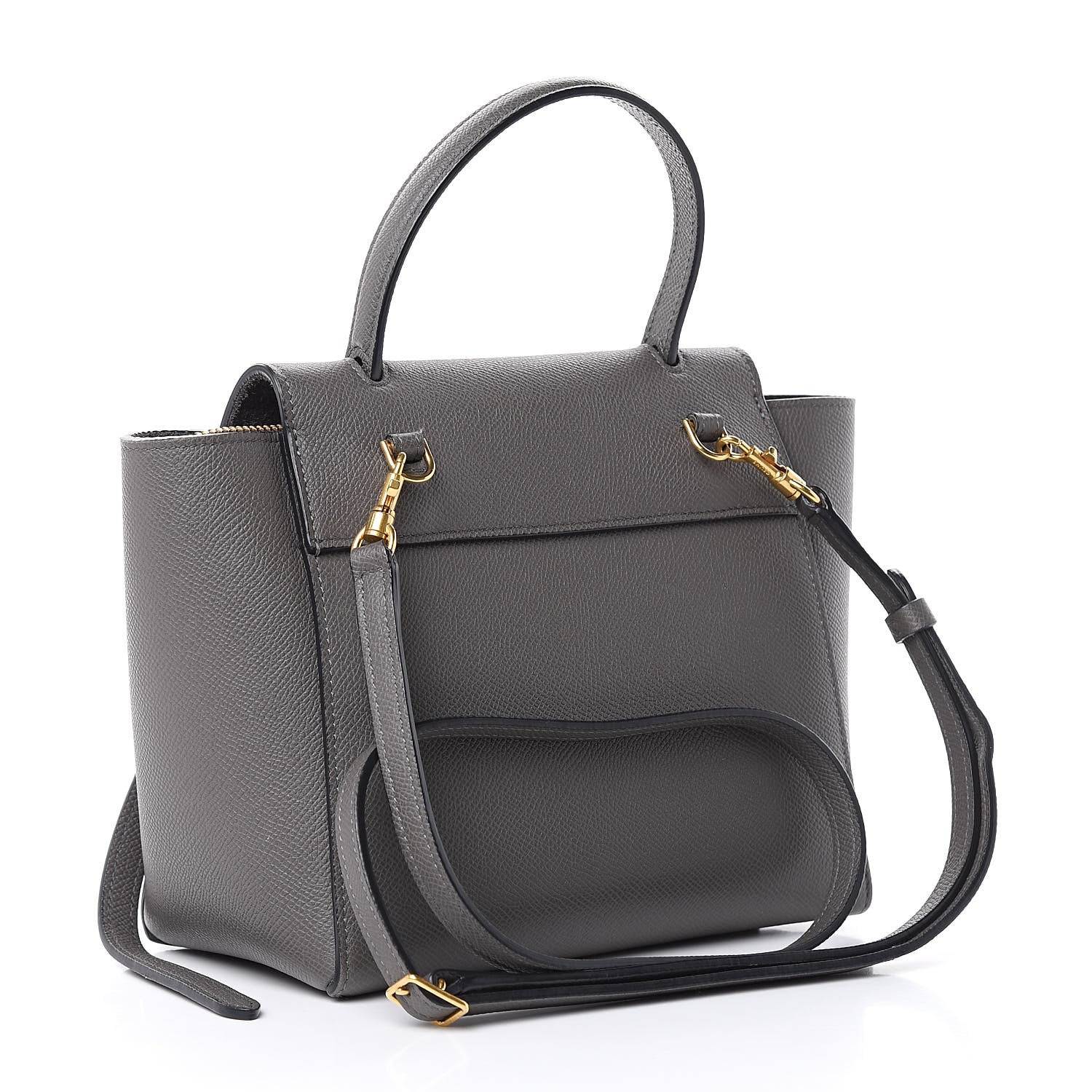 Celine Grained Calfskin Nano Belt Bag Grey 3 of 12