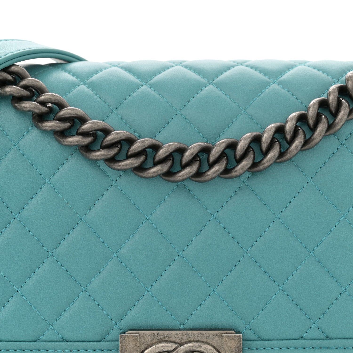 Chanel Calfskin Quilted Medium Boy Flap Turquoise 8 of 11