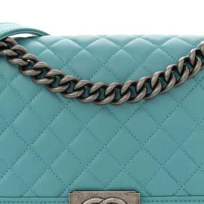 Chanel Calfskin Quilted Medium Boy Flap Turquoise 8 of 11