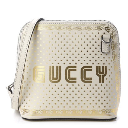 Gucci X SEGA Calfskin GUCCY Stars Mini Dome Shoulder Bag Mystic White Gold 1 of 10
