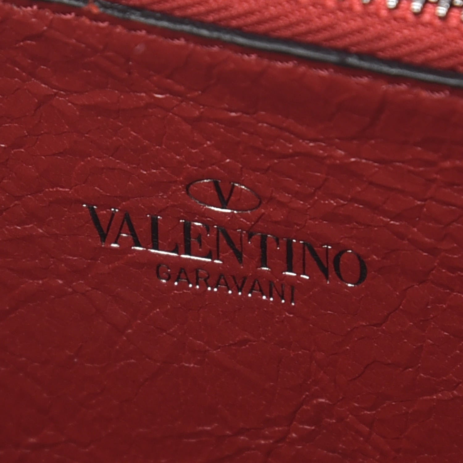 Valentino Garavani Craquele Nappa Rockstud Spike Zip Around Wallet Black 8 of 10