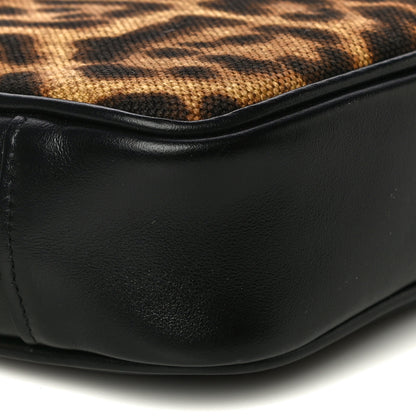 Saint Laurent Canvas Calfskin Leopard Print Monogram Mini Lou Camera Bag Brown 9 of 10