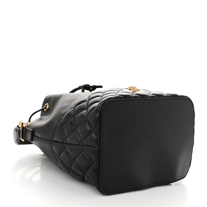 Versace Nappa Quilted Medusa Top Handle Bucket Bag Black 4 of 9