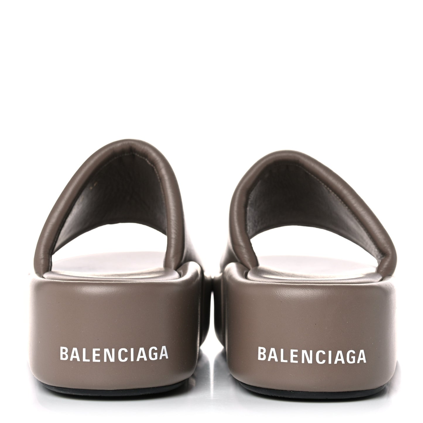 Smooth Nappa Logo Rise Platform Sandals 38 Beige White