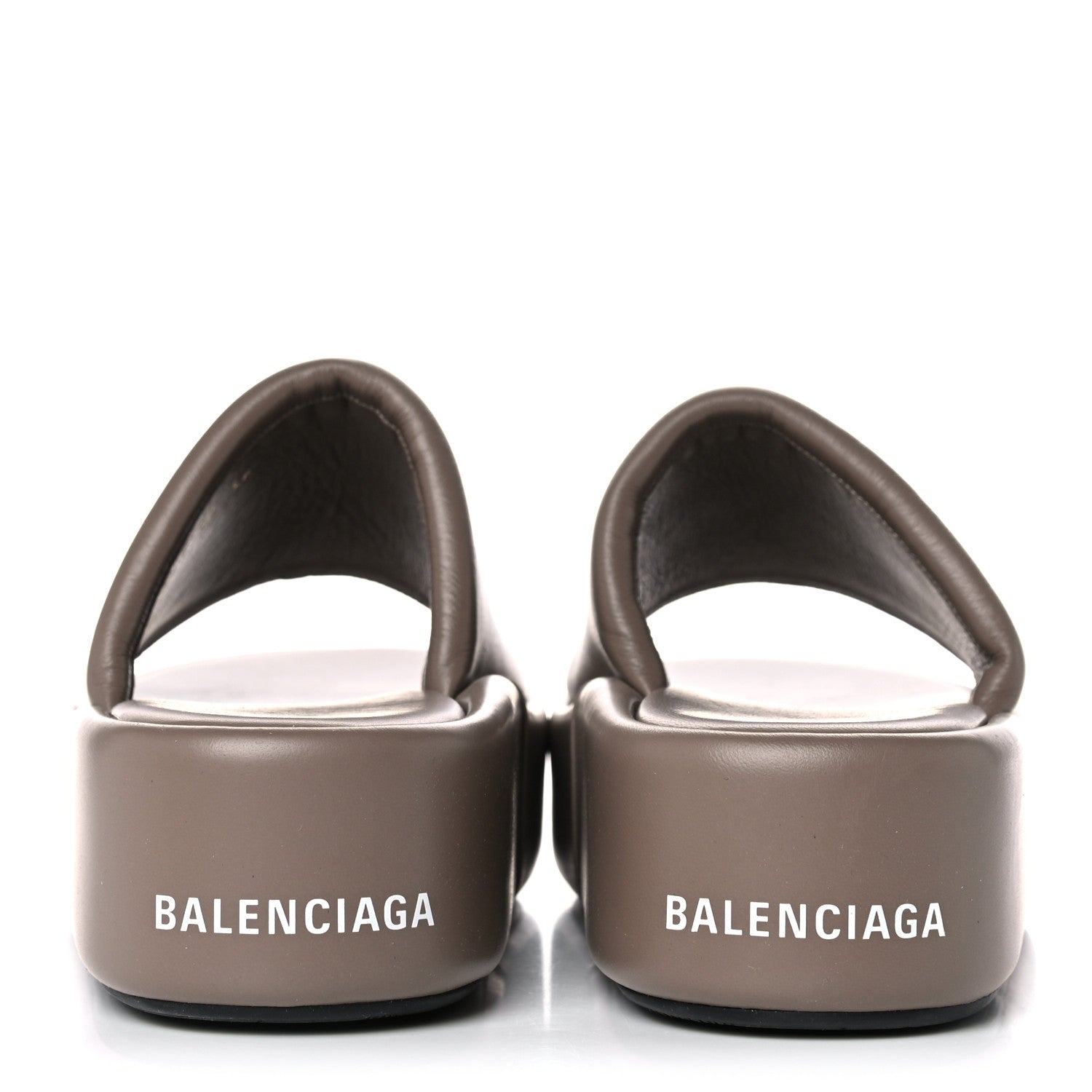 Balenciaga Smooth Nappa Logo Rise Platform Sandals 38 Beige White 5 of 10