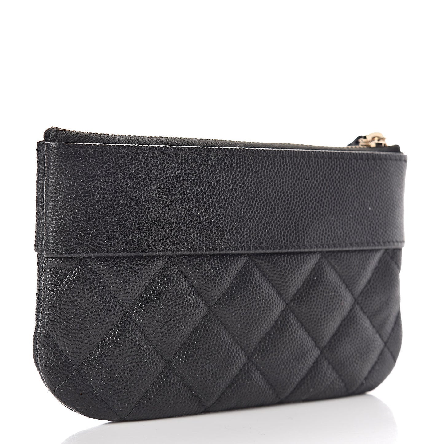 Caviar Quilted Small Vintage Mademoiselle Cosmetic Case Black