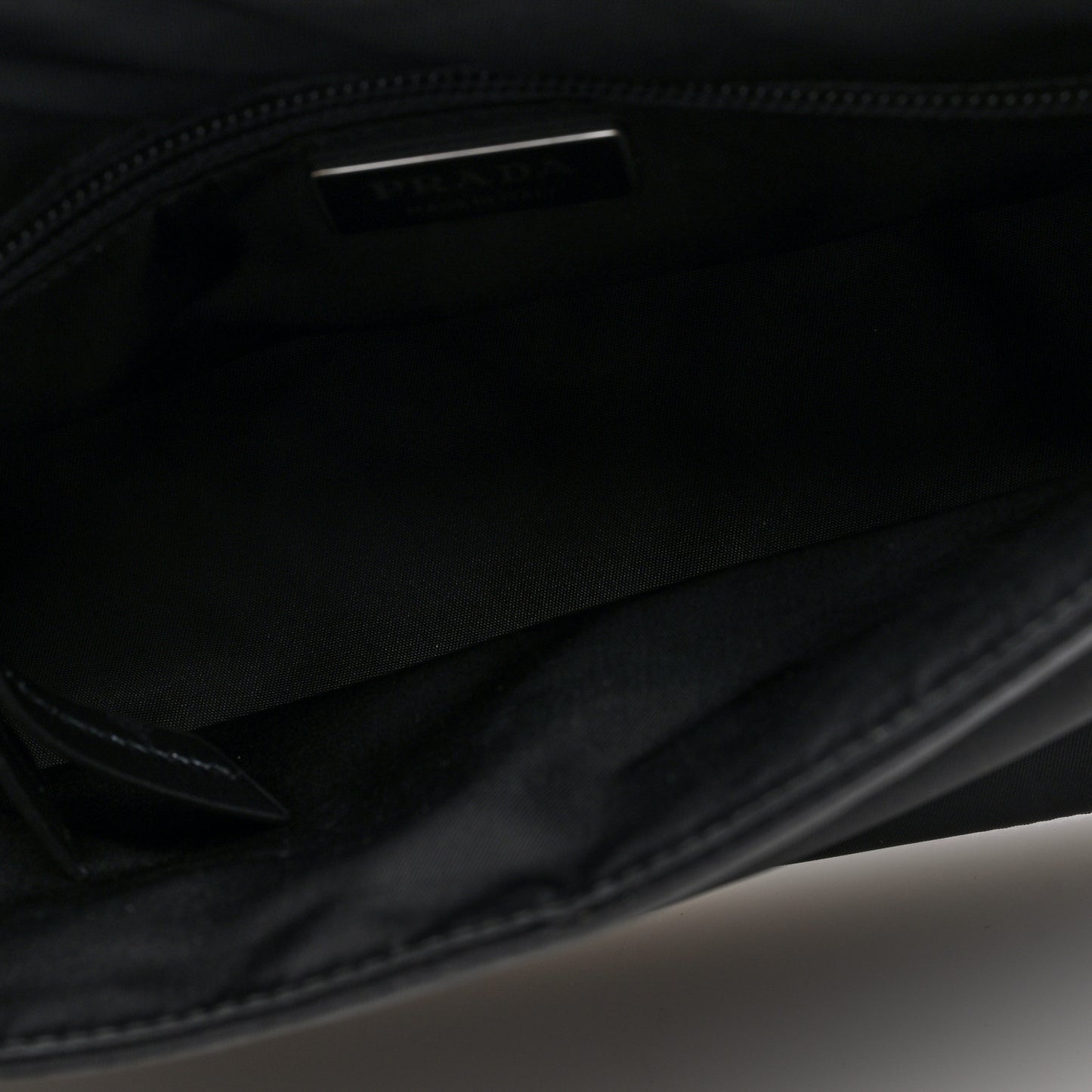 Re-Nylon Vitello Padded Small Flap Shoulder Bag Black