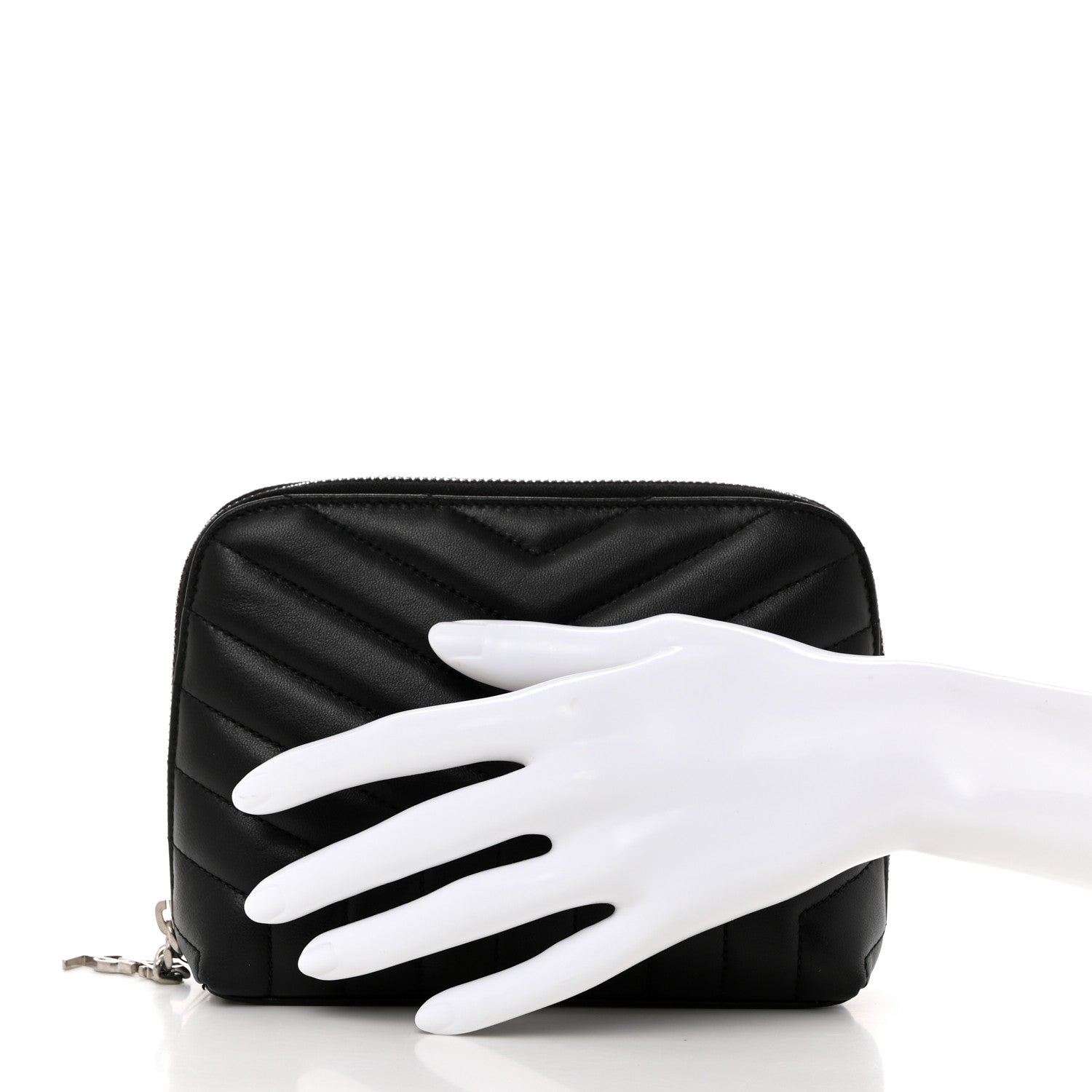Saint Laurent Lambskin Matelasse Cosmetic Case Black 2 of 7