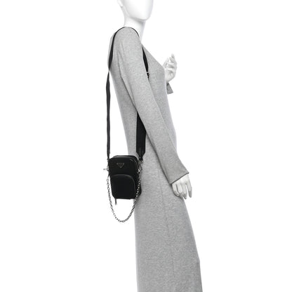 Prada Saffiano Phone Crossbody Pouch  Black 3 of 19