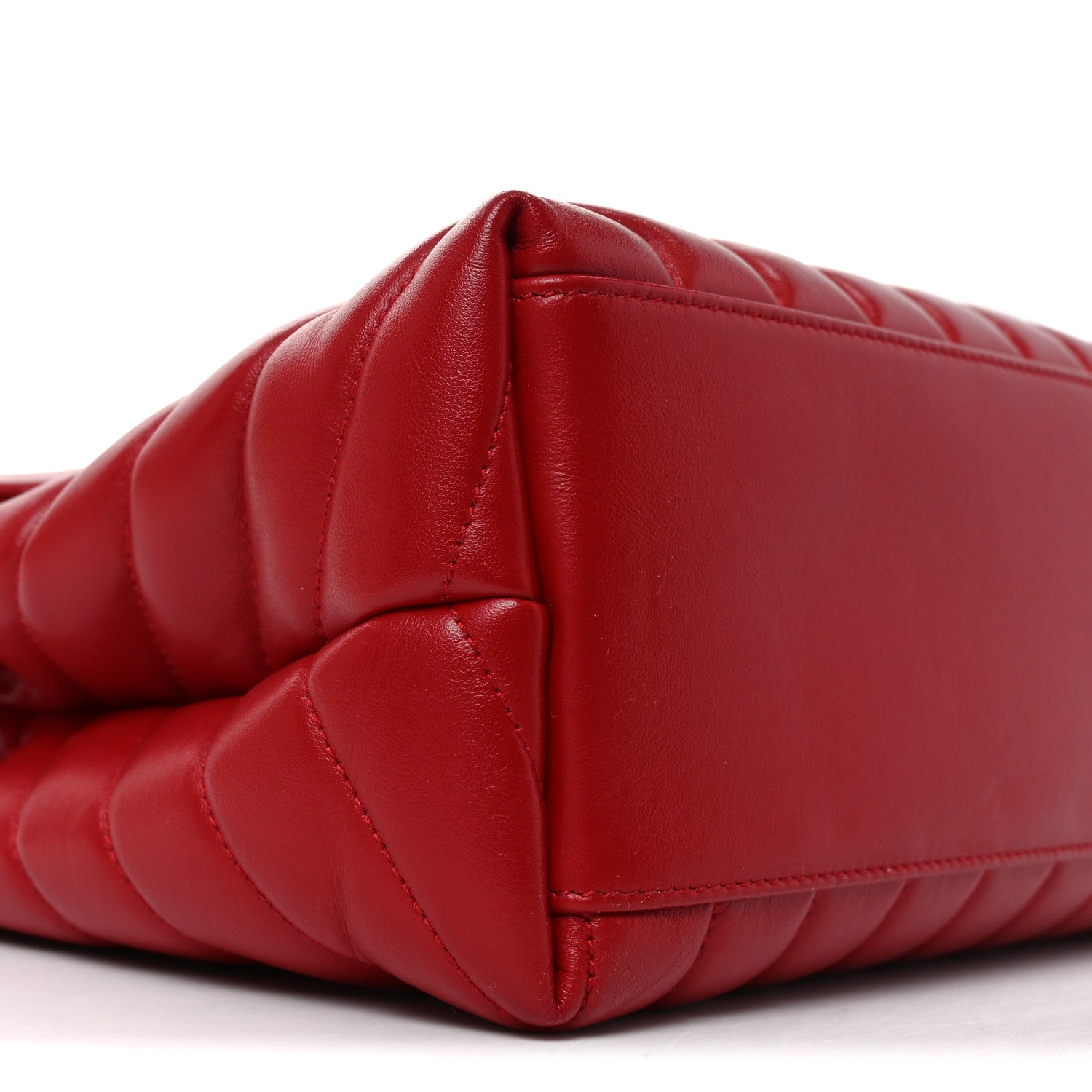 Saint Laurent Calfskin Y Quilted Monogram Medium Loulou Chain Satchel Red 8 of 9