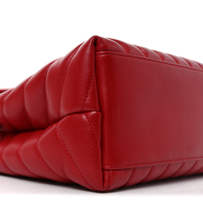 Saint Laurent Calfskin Y Quilted Monogram Medium Loulou Chain Satchel Red 8 of 9