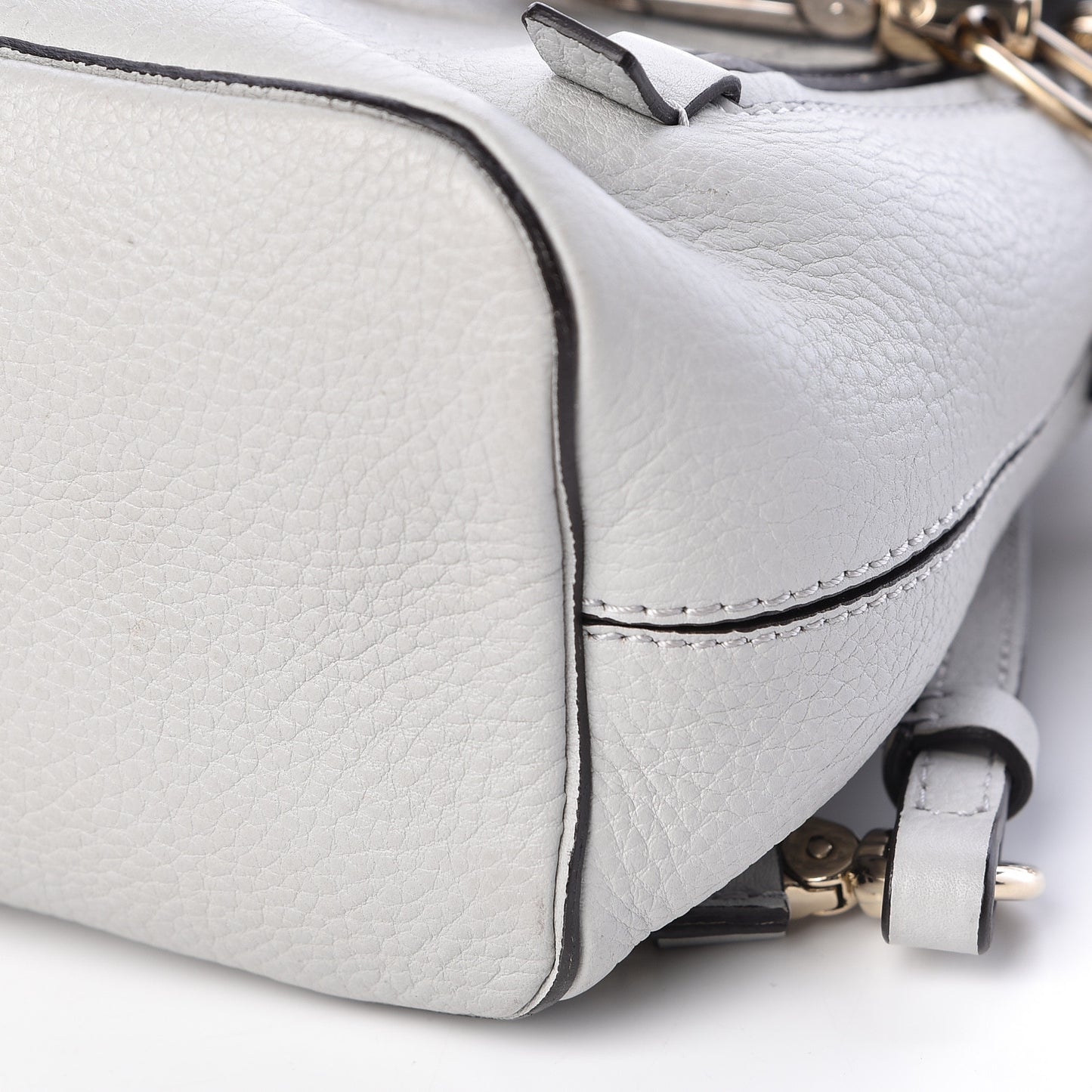 Suede Calfskin Mini Faye Backpack Airy Grey